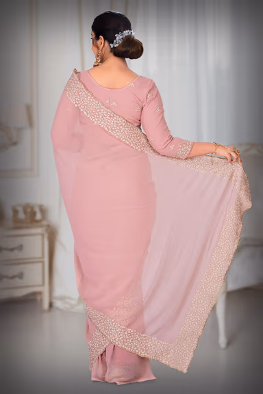 Mauve Pink Silk  Saree — view 4 of 6
