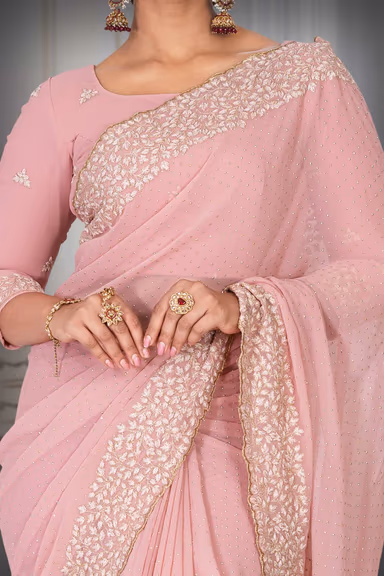 Mauve Pink Silk  Saree — view 3 of 6