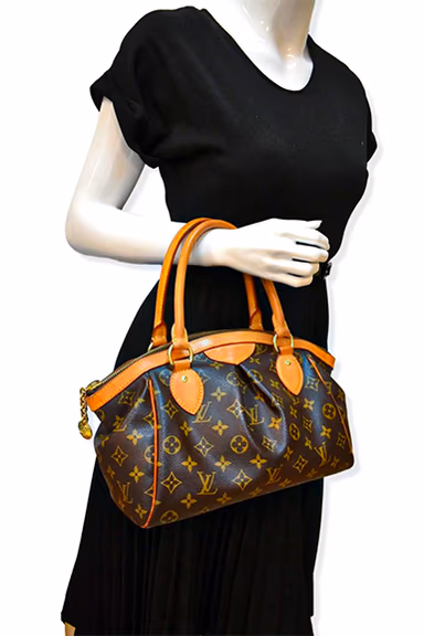 Tivoli PM Monogram Canvas Satchel Bag Brown — view 7 of 8