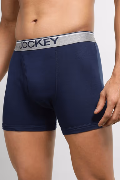 Men's Super Combed Cotton Rib Solid Boxer Brief with Ultra soft Waistband - Deep Navy — view 6 of 6