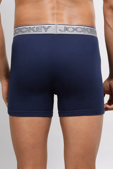 Men's Super Combed Cotton Rib Solid Boxer Brief with Ultra soft Waistband - Deep Navy — view 5 of 6