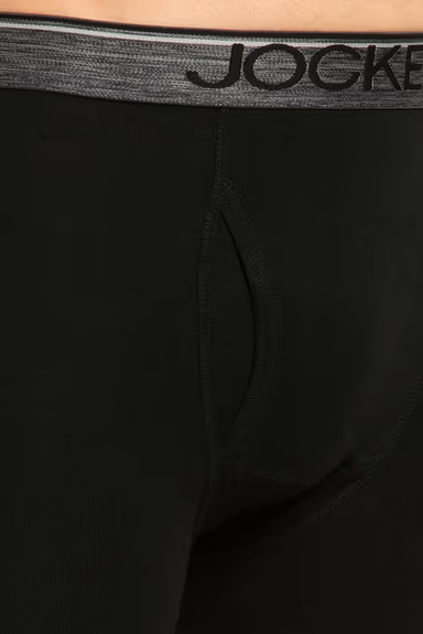 Men's Super Combed Cotton Rib Solid Boxer Brief with Ultra soft Waistband - Black — view 3 of 6