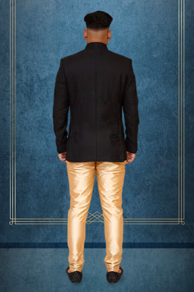 Black Chinese collar jodhpuri — view 3 of 3