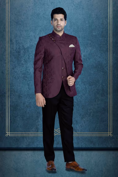 Cinnamon Color Jodhpuri Using Jacquard fabric — view 2 of 6