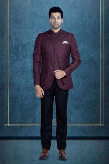 Cinnamon Color Jodhpuri Using Jacquard fabric — view 1 of 6