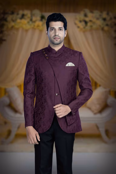 Cinnamon Color Jodhpuri Using Jacquard fabric — view 6 of 6