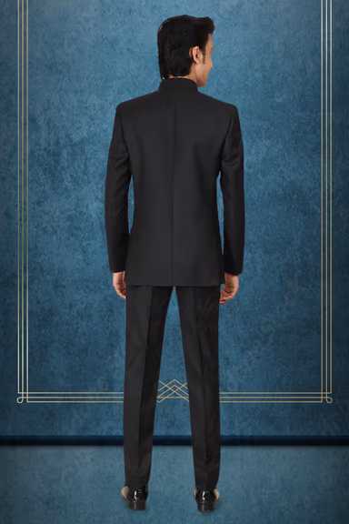 Black Jacket Jodhpuri With Threadwork Details — view 3 of 3