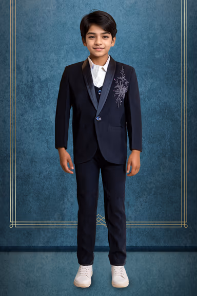 2 pc Navy Blue Kids suit — view 1 of 3