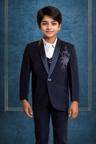2 pc Navy Blue Kids suit — view 2 of 3
