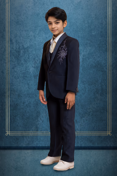 2 pc Navy Blue Kids suit — view 3 of 3