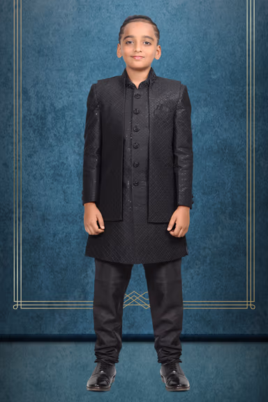Black sherwani — view 1 of 5