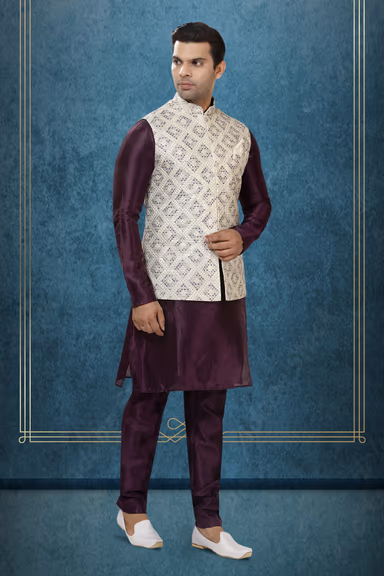 Elegant Kurta Modi Jacket Set — view 3 of 6