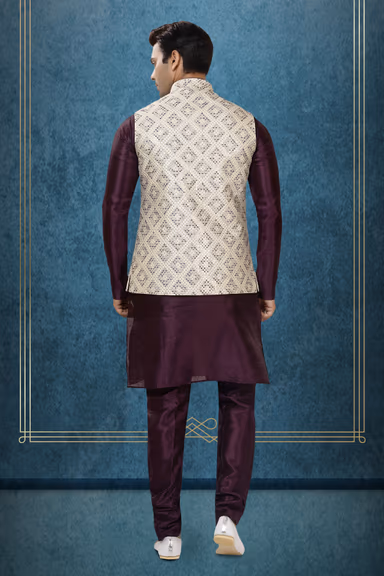 Elegant Kurta Modi Jacket Set — view 5 of 6