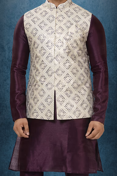 Elegant Kurta Modi Jacket Set — view 4 of 6