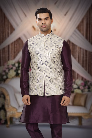 Elegant Kurta Modi Jacket Set — view 6 of 6