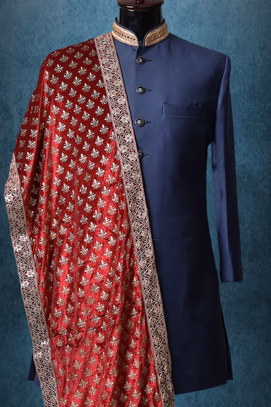 Red Heavy Threadworked Grooms Shawl — view 2 of 2