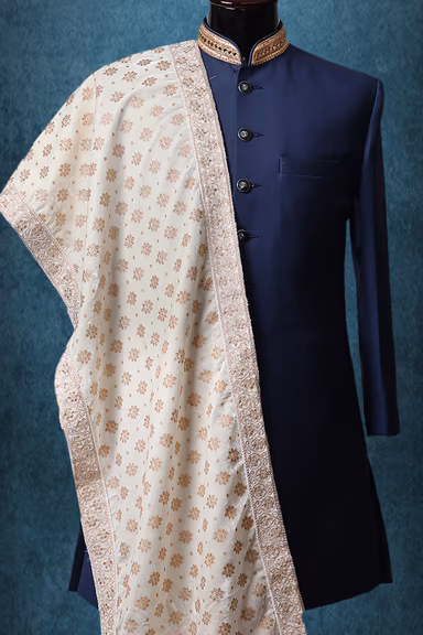 White Heavy Threadworked Grooms Shawl — view 2 of 2