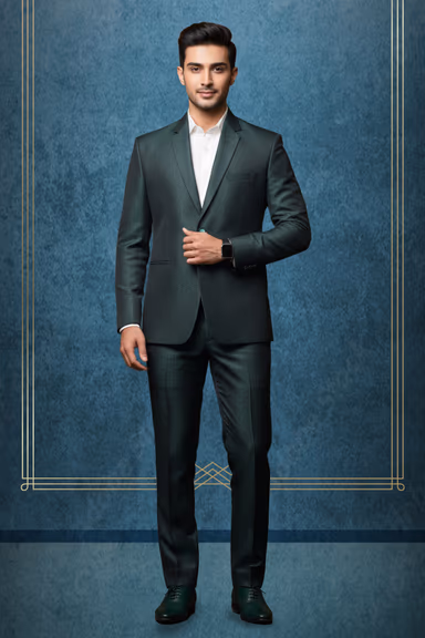 2 Pc Dark Blue Terry Rayon Suit in 2 Pc Suit — view 1 of 2