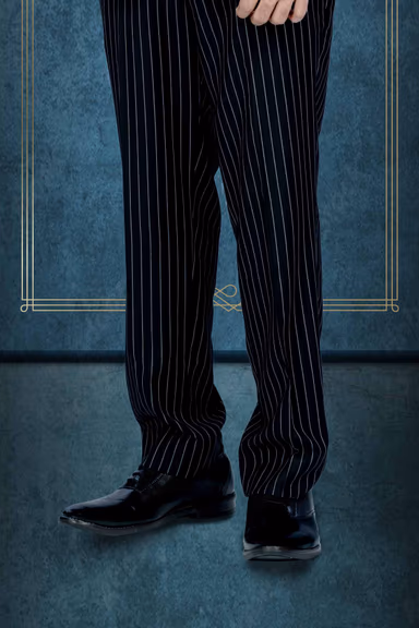 3Pcs Terry Rayon In Black And White Classic Strip 3Pc Suit — view 6 of 7