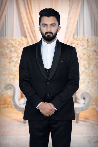 3 Pcs Polyester Viscose In Jet Black 3Pc Tuxedo Suit — view 6 of 6