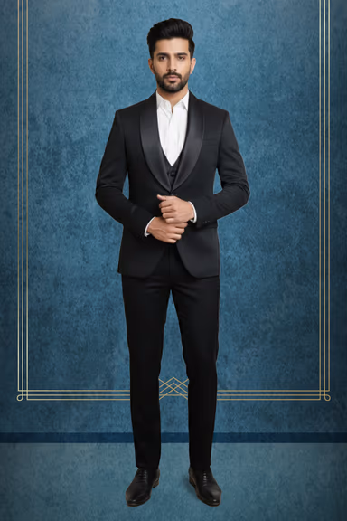 Black Classic Grooms Tuxedo — view 1 of 2