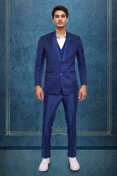 Midnight Navy Blue Tuxedo Suit — view 1 of 2