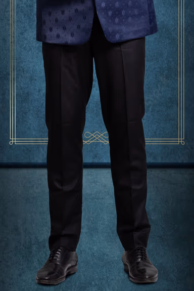 Navy Blue Silky Jacquard Ritzy Blazer — view 3 of 6