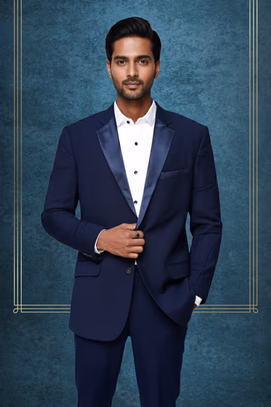 Modern Satin Peak Lapel Suit for Confident, Elegant, Professional Formal Meetings — view 2 of 2