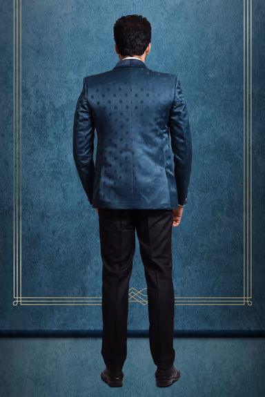 Teal Silky Jacquard Spectacular Blazer — view 5 of 6