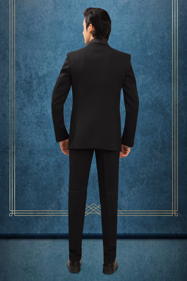 Elegant Black Three-Piece Suit with Embroidered Detailing — view 3 of 3