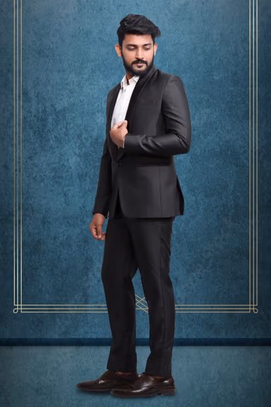 Black Tuxido 2pcs Suit — view 3 of 4