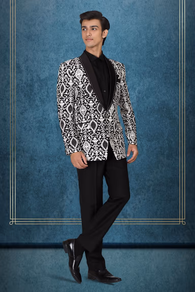 Black And White Embroidered Regal Blazer — view 3 of 6