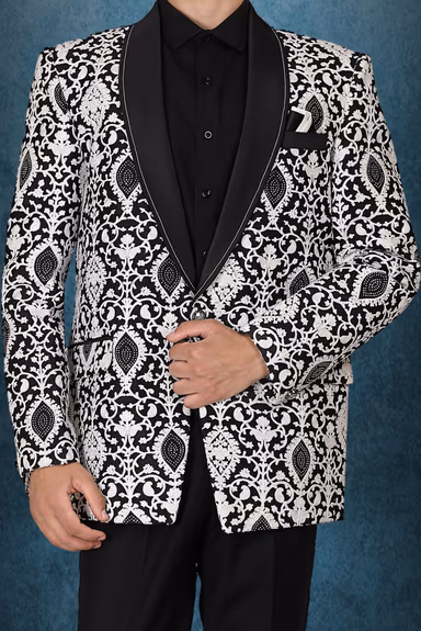 Black And White Embroidered Regal Blazer — view 4 of 6