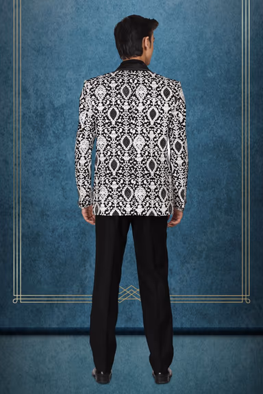 Black And White Embroidered Regal Blazer — view 5 of 6