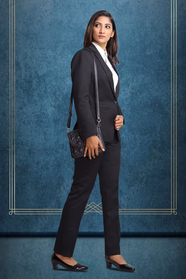 Corporate Style Single Button , Peak Lapel Suite With Formal Trousers — view 3 of 5
