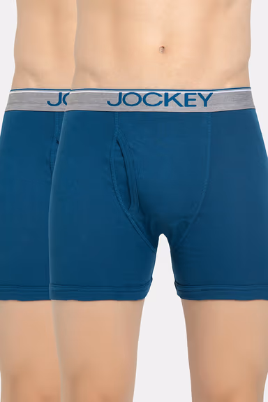 Men's Super Combed Cotton Rib Solid Boxer Brief with Ultra soft Waistband - Seaport Teal — view 2 of 7