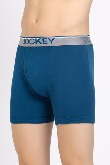 Men's Super Combed Cotton Rib Solid Boxer Brief with Ultra soft Waistband - Seaport Teal — view 6 of 7
