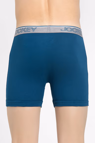 Men's Super Combed Cotton Rib Solid Boxer Brief with Ultra soft Waistband - Seaport Teal — view 7 of 7