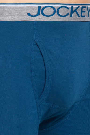 Men's Super Combed Cotton Rib Solid Boxer Brief with Ultra soft Waistband - Seaport Teal — view 4 of 7