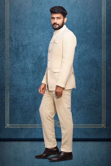 Classic Plain Ivory white Colour Jodhpuri — view 3 of 5