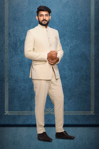 Classic Plain Ivory white Colour Jodhpuri — view 2 of 5