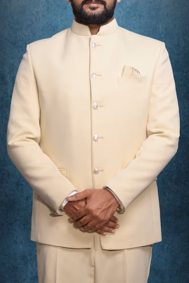 Classic Plain Ivory white Colour Jodhpuri — view 4 of 5