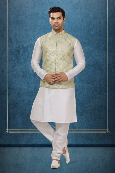 Elegant Kurta Modi Jacket Set — view 1 of 5