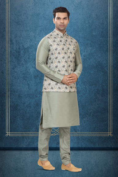 Tranquil Kurta Modi Jacket Set — view 3 of 6