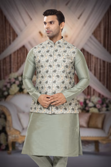 Tranquil Kurta Modi Jacket Set — view 6 of 6