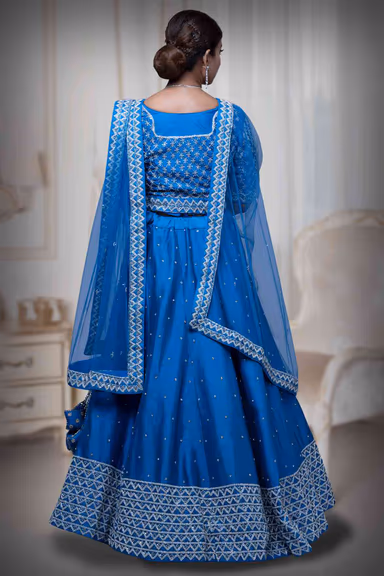 Pearl & Sequins Border Silk Lehenga — view 4 of 6