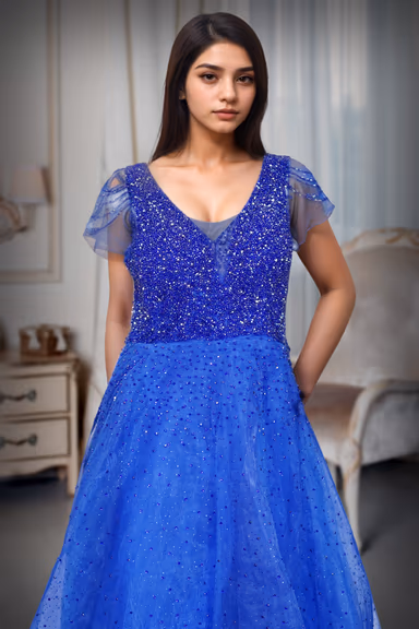 Dazzling And Elegant Royal Blue Gown That Radiates a Fairytale-Like Charm — view 1 of 2
