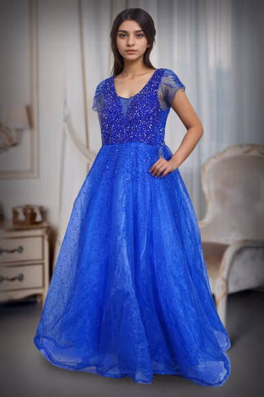 Dazzling And Elegant Royal Blue Gown That Radiates a Fairytale-Like Charm — view 2 of 2
