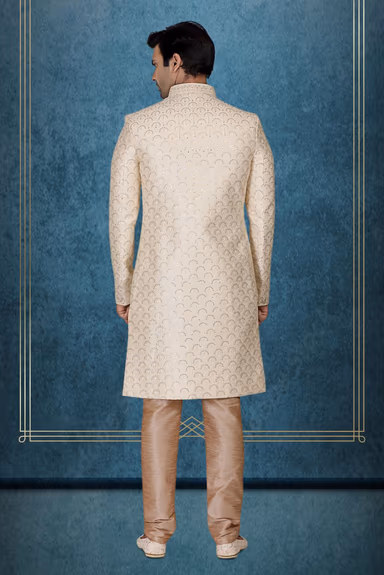 Cream Breathtaking Designer Sherwani — view 6 of 6