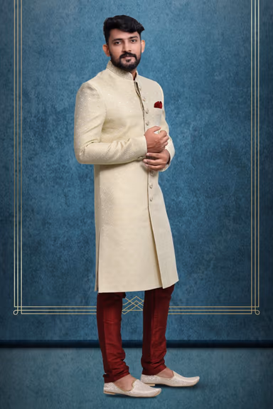 Light Sea Green Luxurious Classic Sherwani — view 2 of 7